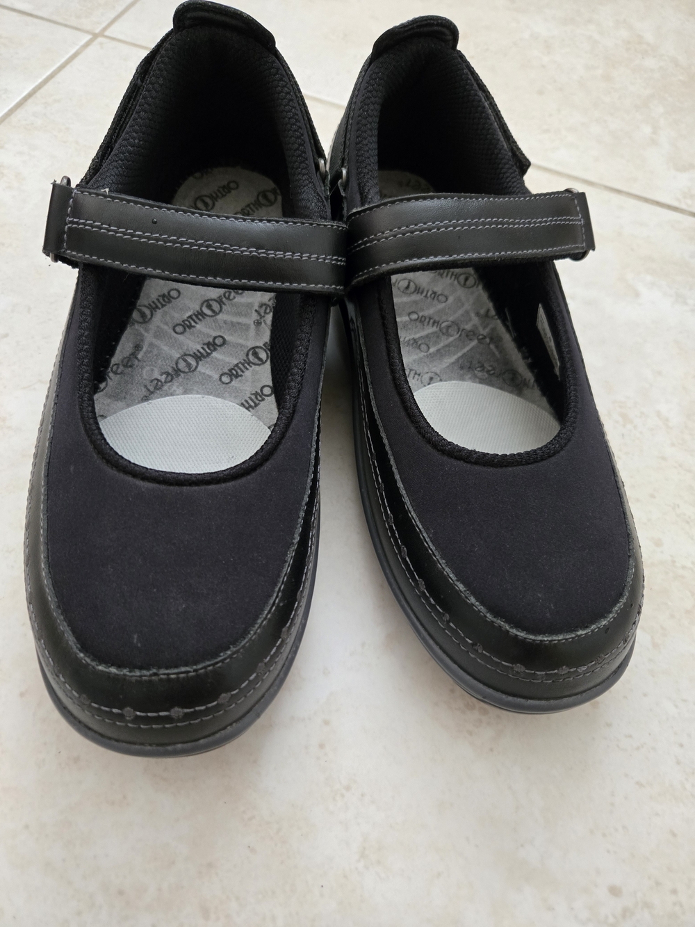 Orthofeet Celina Shoe Womens 9 Wide Black Mary Jane Orthopedic Walking Comfort